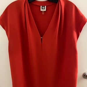 Bright orange cap sleeve Anne Klein top